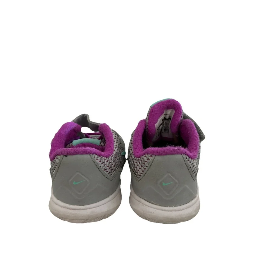 Nike Sneakers Kids 3C Gray Purple Baby Toddler Tennis Shoes Hook‎ & Loop